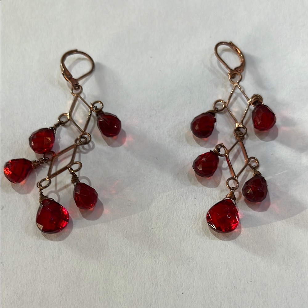 Elegant Red Drop Earrings